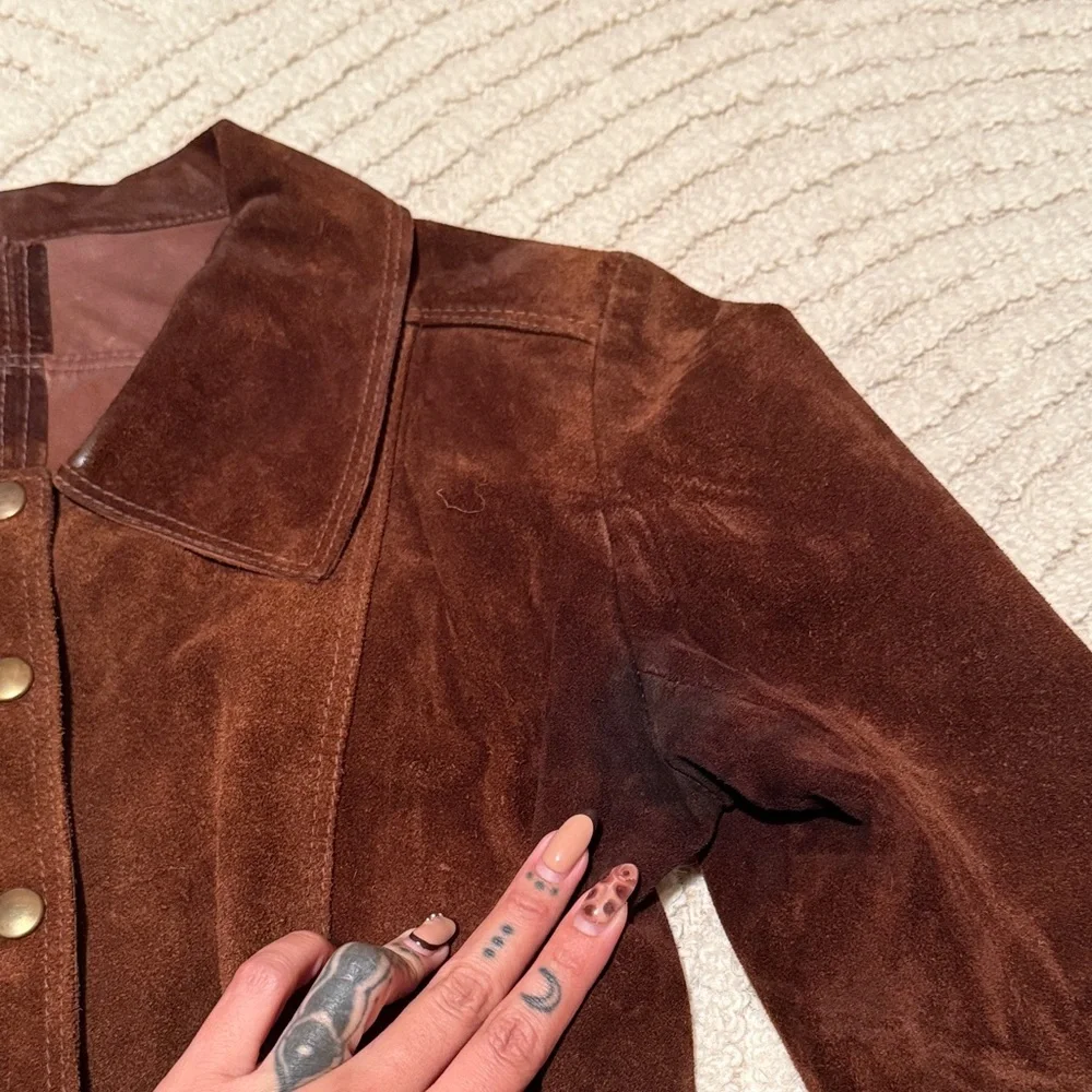 Vintage Brown Suede Women's Jacket - Picture 3 of 8